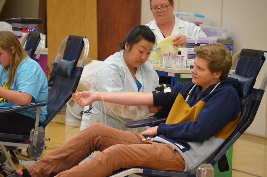 Students and staff participate in blood drive