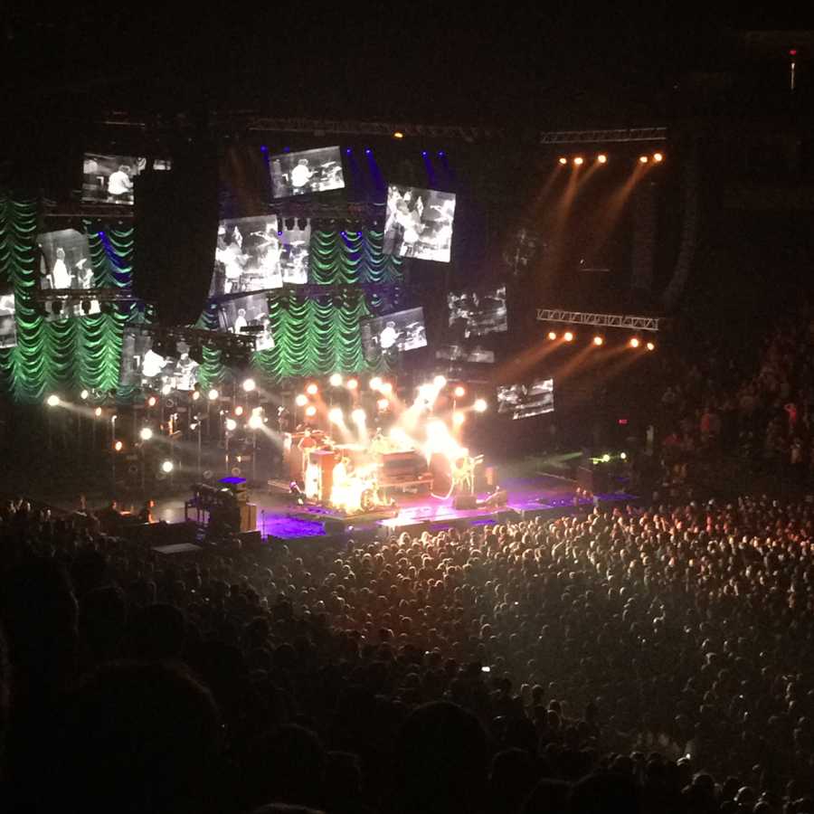 The Black Keys performing their popular song, Tighten Up, at the Target Center.