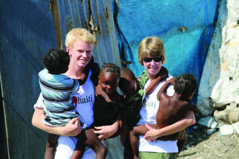 Ryan Miller, senior, and his mom visiting Haiti this past Sept.  