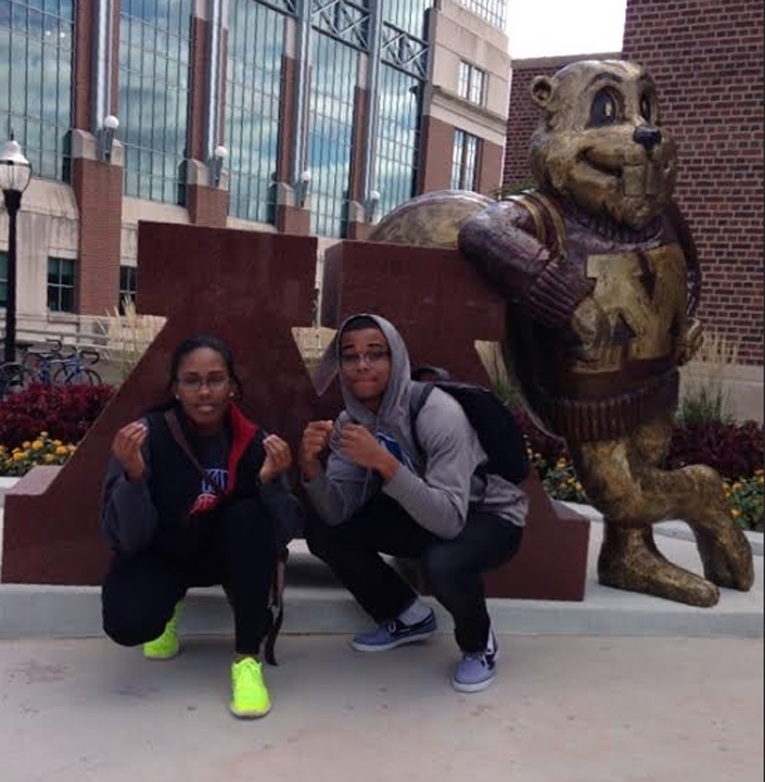 LaJana Morris and Edgard Konde, seniors, pictured at the University of Minnesota.