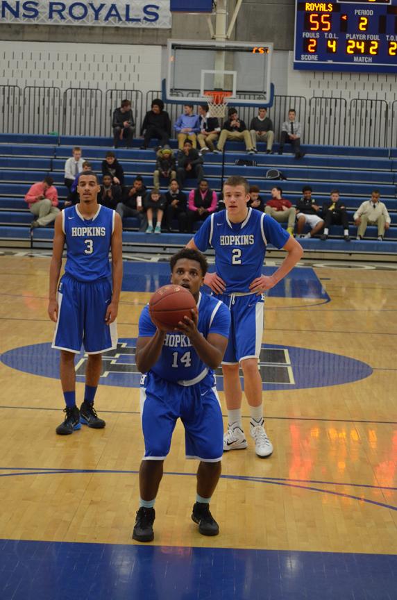 Vinnie Shahid, junior, shooting a free throw during Tuesdays 89-69 win over Burnsville. 