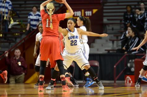 T'aire Starks, senior, plays defense in the state semifinal game against Shakopee.