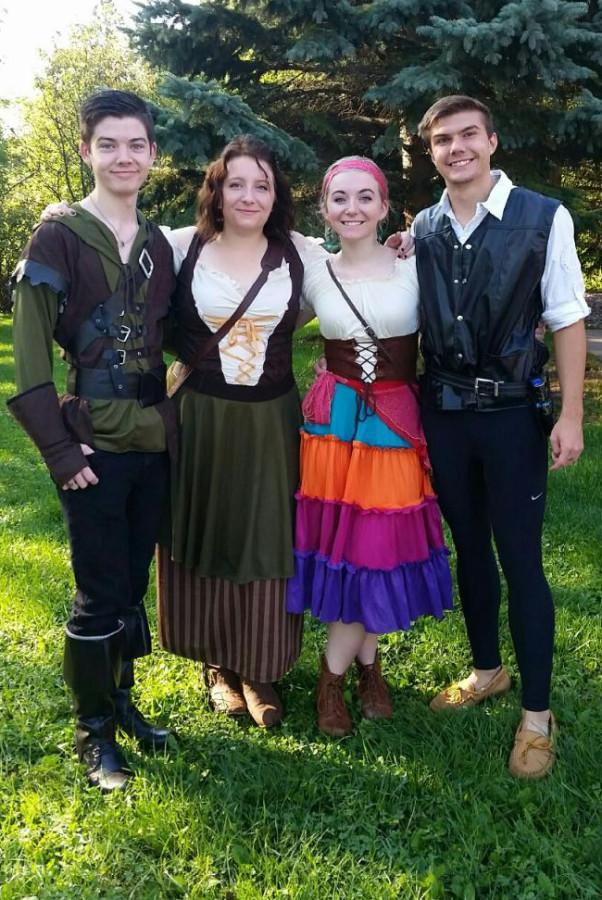 Emma Konrad, second from the right, dressed as a gypsy to attend the Minnesota Renaissance Festival with friends.
