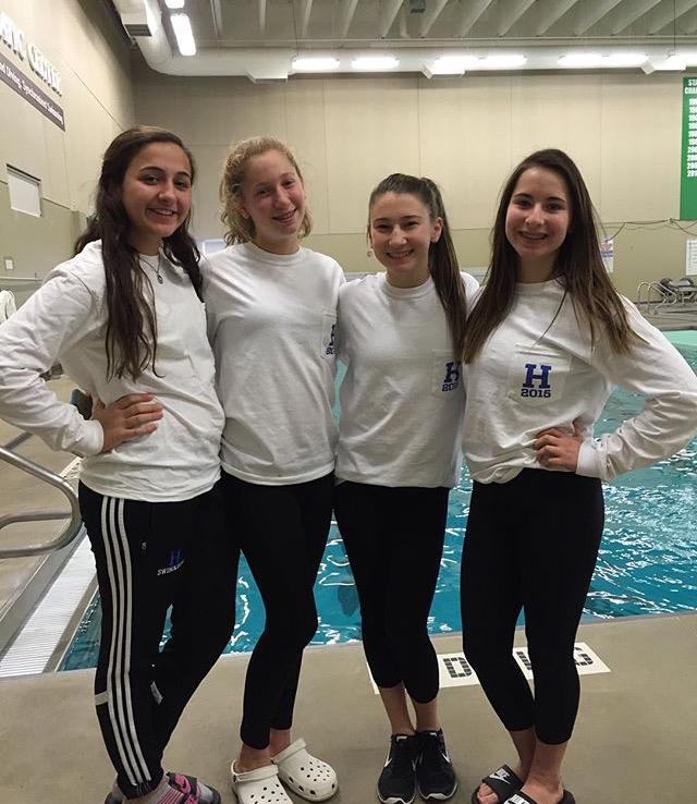 The four sections divers pose after the meet.