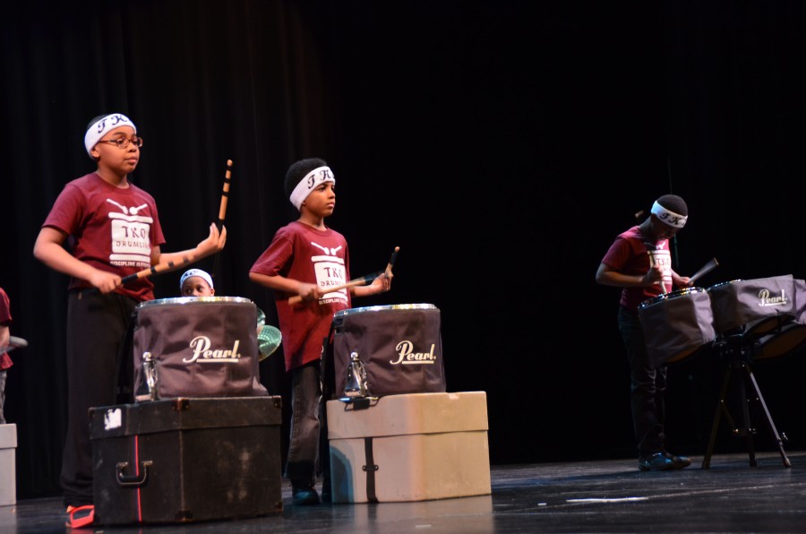 TKO drum line performs a routine at the Step It Up show.