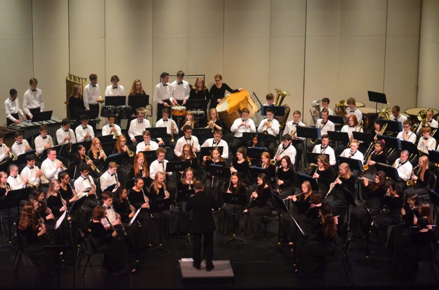 Concert Band performs in the spring band concert.
