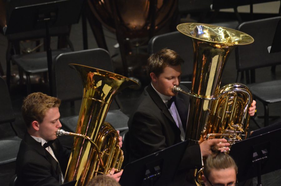 Ryan St. Clair, junior, plays the tuba in symphonic band.