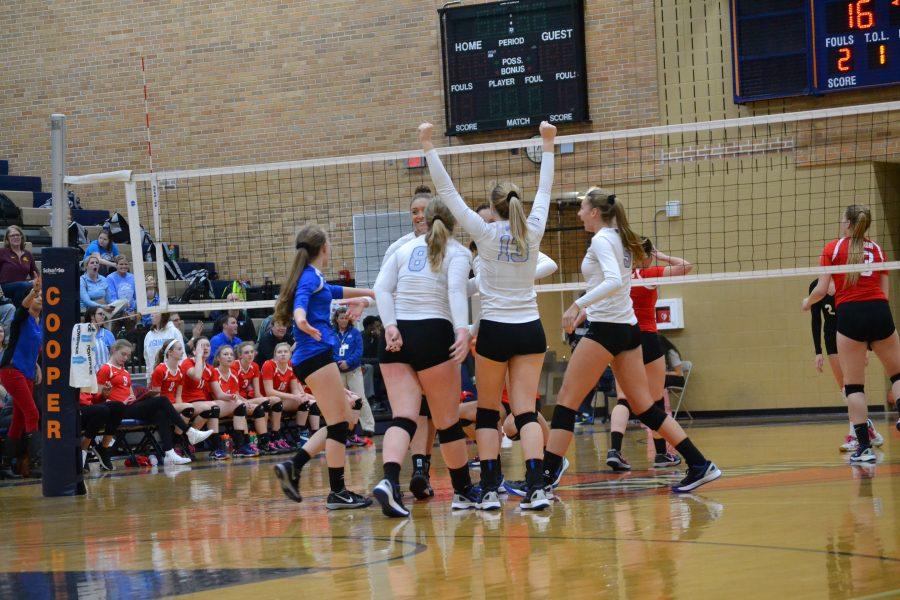 Girls volleyball wins Section game against Robbinsdale Cooper at CHS