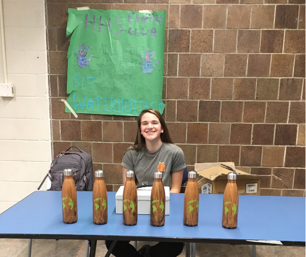 Earth Club sells water bottles to raise money for wildflower garden