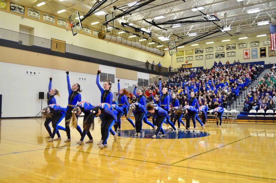 The Royelles dance to their Spice Girls remix for kick. The competition was at Chanhassen High School. 