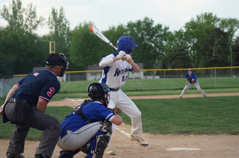 Matt Shaw, senior, prepares for a pitch at the plate.