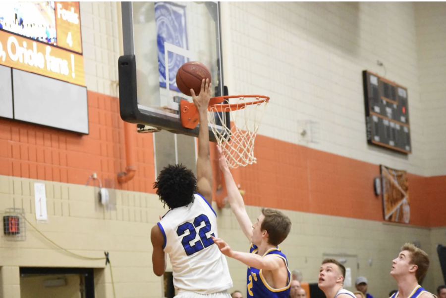 Zeke Nnaji, junior, goes up for a contested lay-up against Wayzata in the Sections finals. Hopkins lost this game. The Royals lost 66-51 and ended their season.
