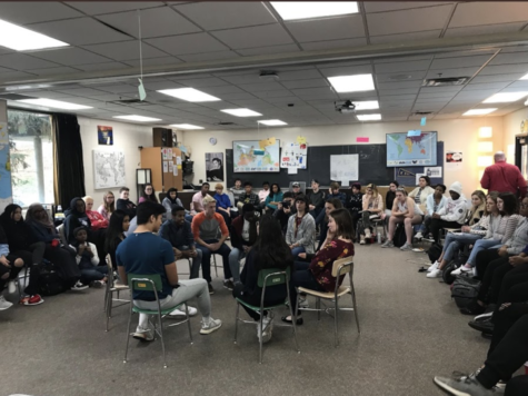 HHS Responds hosts a fish bowl. HHS Responds is for students to voice their opinions.