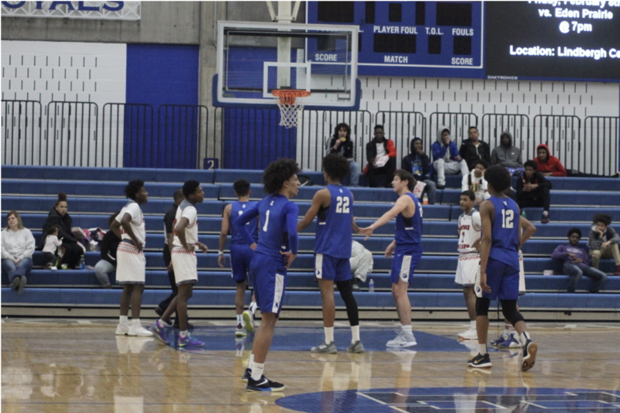 Zeke Nnaji, senior, taking a free throw in the Royals victory over Minneapolis Henry. Nnaji is a candidate for Mr. Basketball this year.