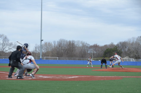 Collegiate division two baseball game played at HHS turf field