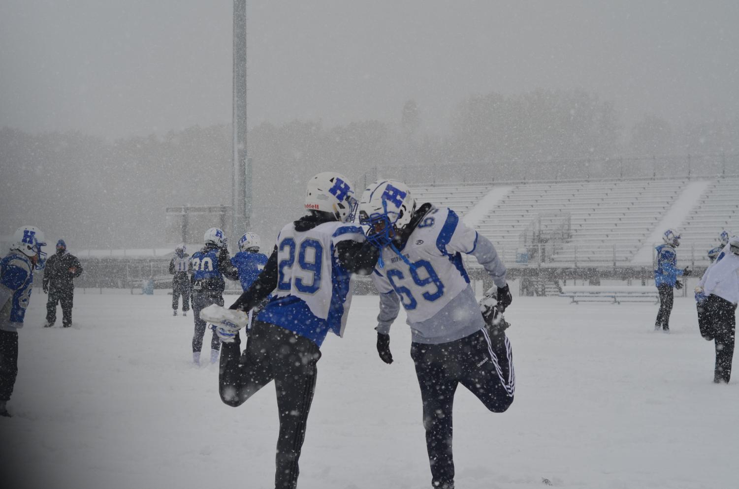 Football+continues+to+practice+despite+severe+weather